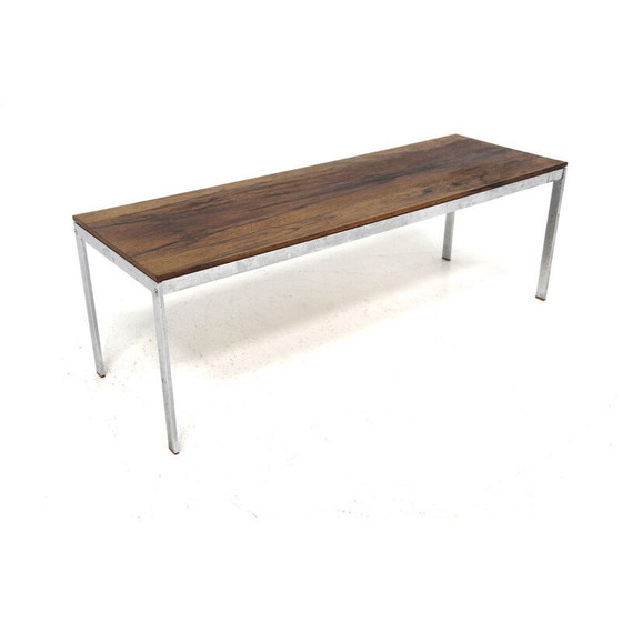 Image 1 of Vintage "Alpacka" bench in rosewood and metal by Gillis Lundgren for Möbel-Ikéa, Sweden 1960