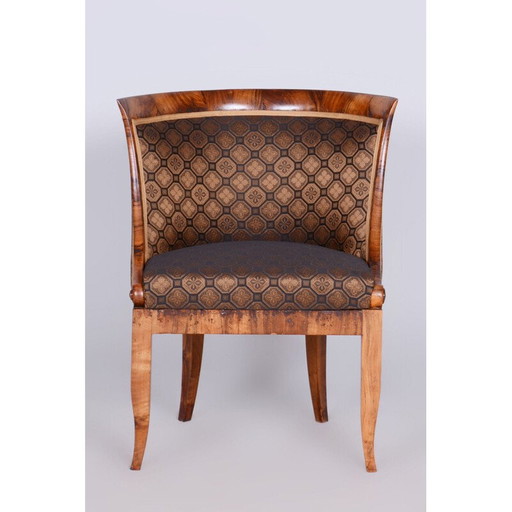 Vintage Biedermeier walnut armchair, Austria 1820