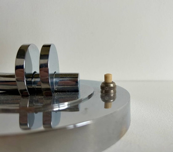 Image 1 of Modernist Chromed Metal Table Lamp - France 1930