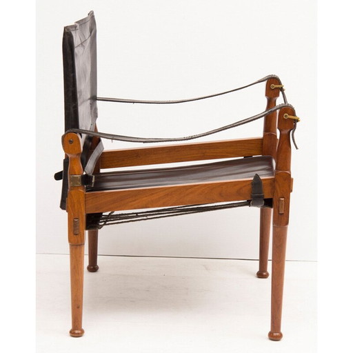 Vintage safari chair by M. Hayat & Brothers 1970s