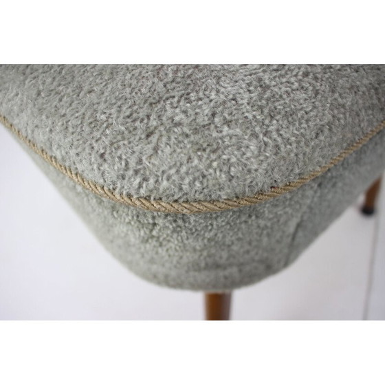 Image 1 of Mid-century wood and fabric lady armchair, Czechoslovakia 1960s