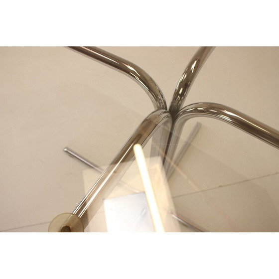 Image 1 of Vintage glass and fabric dining set, Czechoslovakia 1970