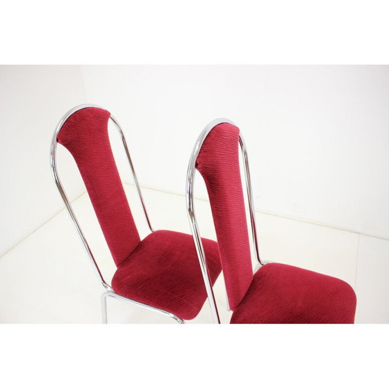 Image 1 of Vintage glass and fabric dining set, Czechoslovakia 1970