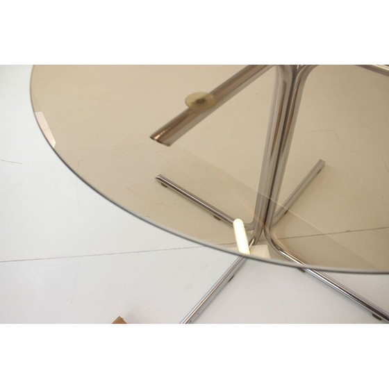 Image 1 of Vintage glass and fabric dining set, Czechoslovakia 1970