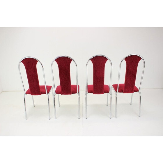 Image 1 of Vintage glass and fabric dining set, Czechoslovakia 1970