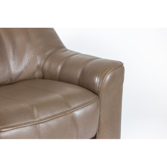 Image 1 of Poltrona e pouf in pelle vintage, 1970