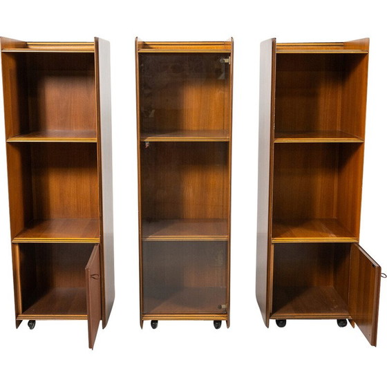 Image 1 of Vintage Artona shelf in wood and leather by Afra and Tobia Scarpa for Maxalto, 1970