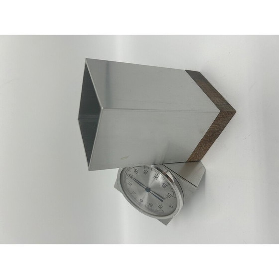 Image 1 of Portapenne vintage in metallo spazzolato e legno, 1970