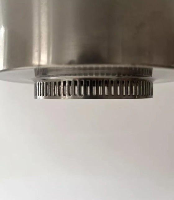 Image 1 of Lampadario modernista vintage, metallo cromato, Francia 1940