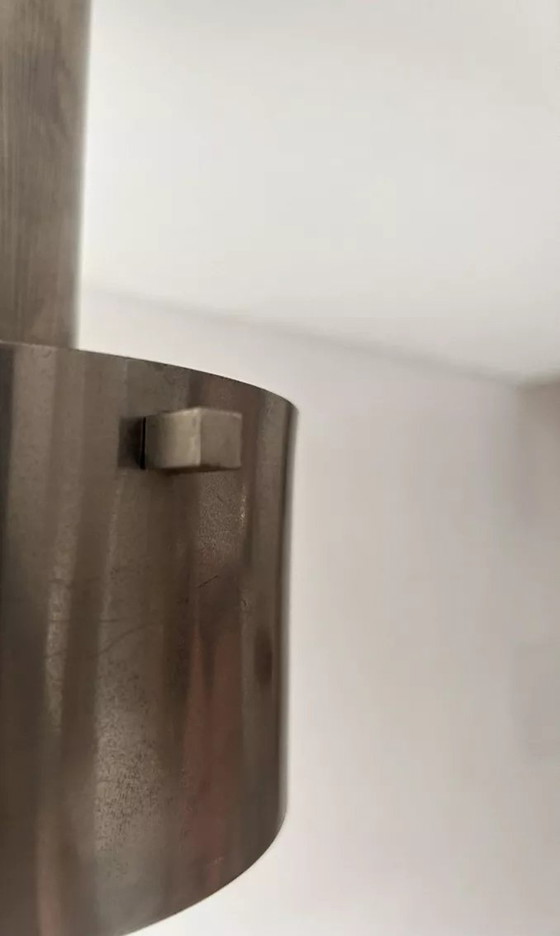 Image 1 of Lampadario modernista vintage, metallo cromato, Francia 1940