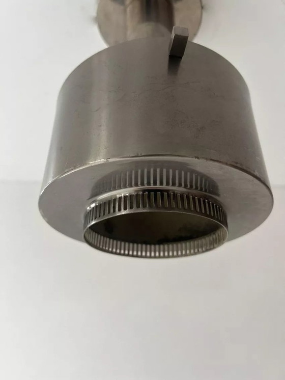 Image 1 of Lampadario modernista vintage, metallo cromato, Francia 1940