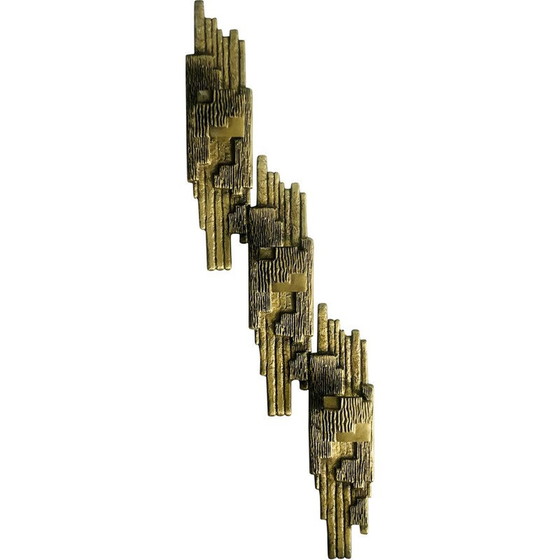 Image 1 of Lampada da parete vintage in bronzo di Maxime Delo, Italia 1970