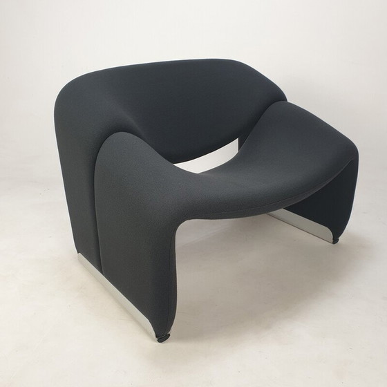 Image 1 of Vintage Groovy F598 armchair in wool fabric by Pierre Paulin for Artifort, 1980