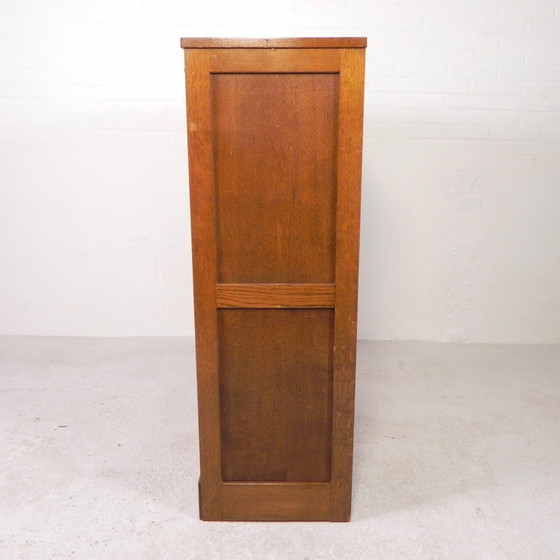 Image 1 of Oak Shutter Cabinet With 2 Shutters, 120 Cm High