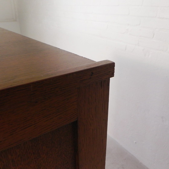 Image 1 of Oak Shutter Cabinet With 2 Shutters, 120 Cm High