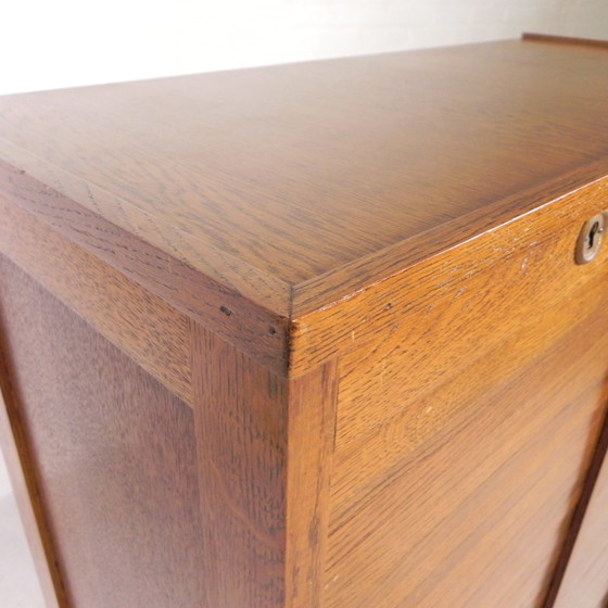 Image 1 of Oak Shutter Cabinet With 2 Shutters, 120 Cm High