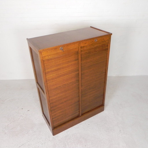 Oak Shutter Cabinet With 2 Shutters, 120 Cm High