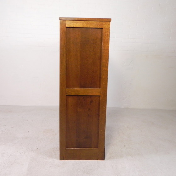 Image 1 of Oak Shutter Cabinet With 2 Shutters, 120 Cm High