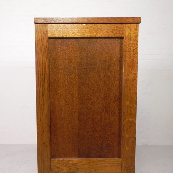 Image 1 of Oak Shutter Cabinet With 2 Shutters, 120 Cm High