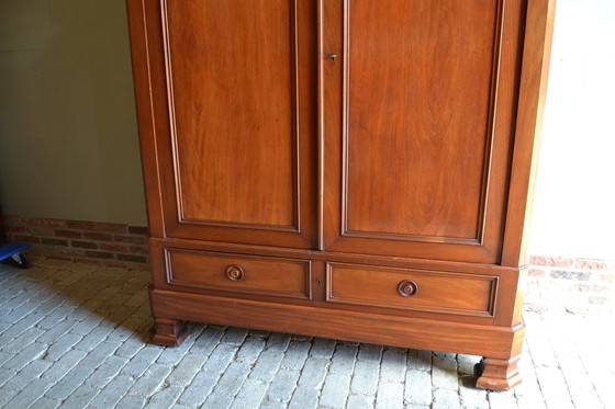 Image 1 of Large Antique Mahogany Crested Cabinet