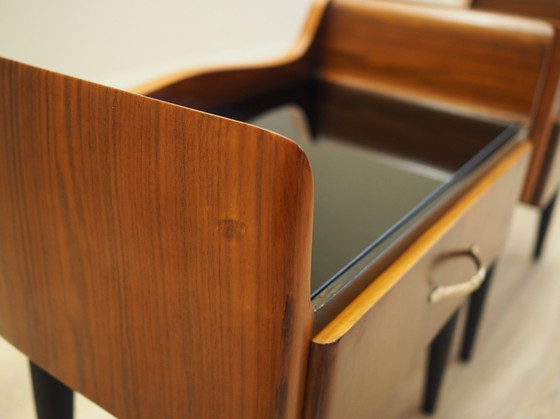 Image 1 of Set Of Walnut Bedside Cabinets, Italian Design, 1960S, Production: Italy