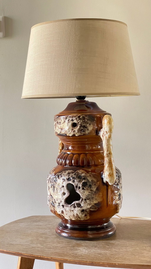 Ceramic Fat Lava Double Lamp 70's France