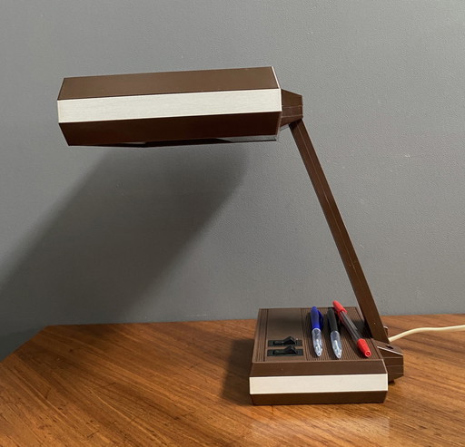 Brown Desk Lamp 1970S By Polamp