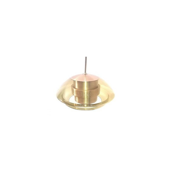 Image 1 of Vintage glass and metal pendant lamp, 1960