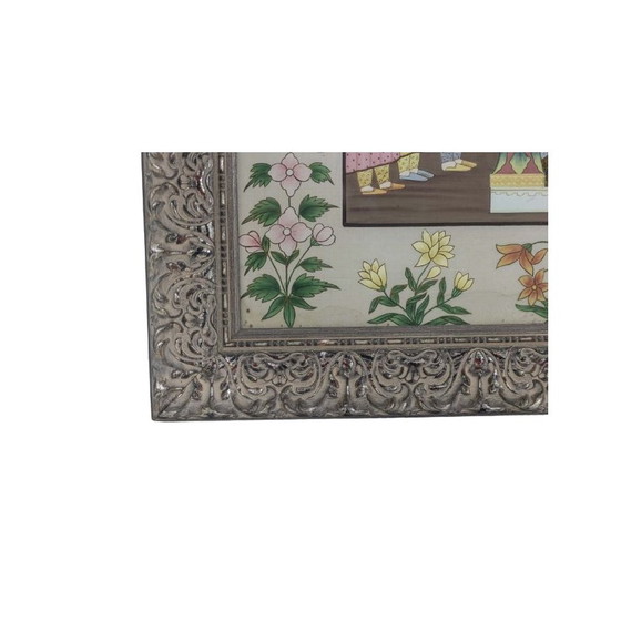 Image 1 of Vintage painting depicting a palatal scene, 1950