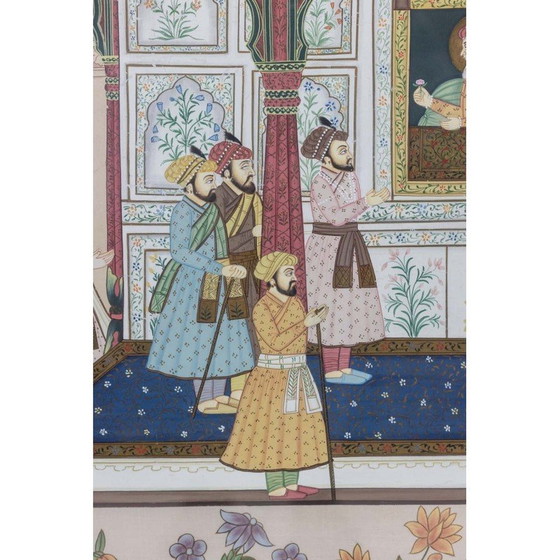 Image 1 of Vintage painting depicting a palatal scene, 1950
