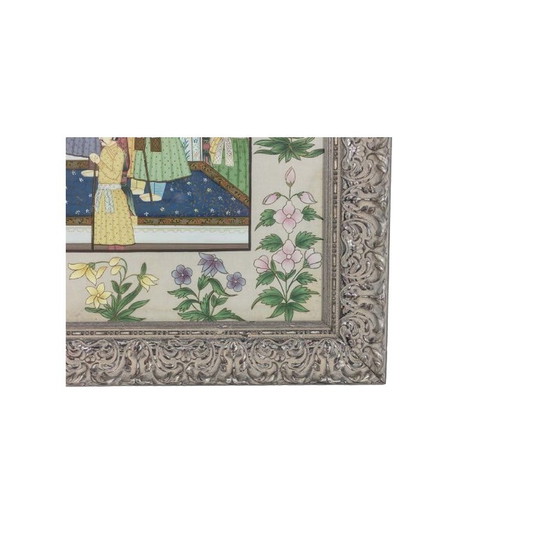 Image 1 of Vintage painting depicting a palatal scene, 1950