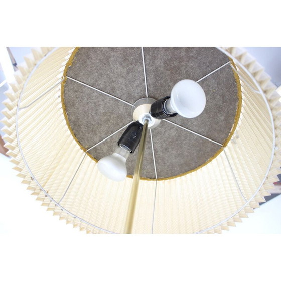 Image 1 of Lampada da terra vintage in ottone, tessuto e plastica, Germania 1970