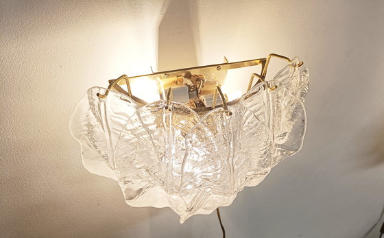 Image 1 of 2x mid century leaf wall lamps