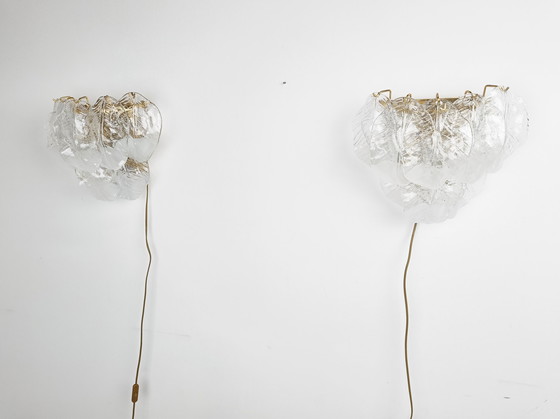 Image 1 of 2x mid century leaf wall lamps