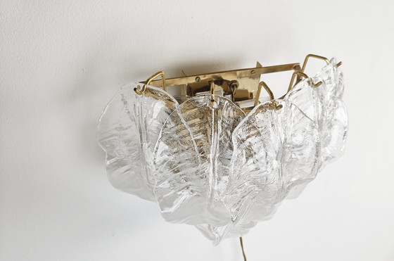 Image 1 of 2x mid century leaf wall lamps