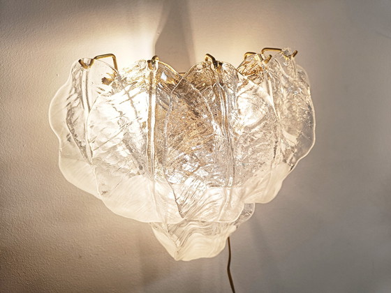 Image 1 of 2x mid century leaf wall lamps