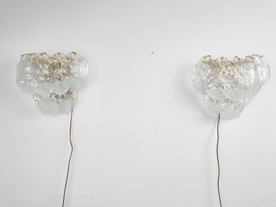 Image 1 of 2x mid century leaf wall lamps