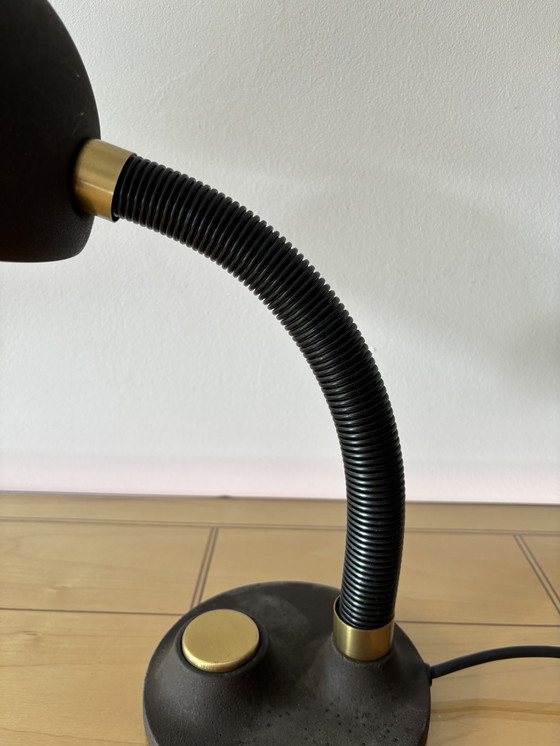 Image 1 of Vintage Table Lamp, Hillebrand, Germany, 1970S, Mid Century, Industrial Design, Bauhaus, Brass, Metal, Vintage Gooseneck Lamp