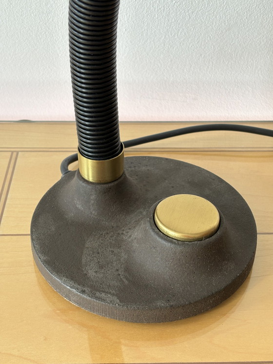 Image 1 of Vintage Table Lamp, Hillebrand, Germany, 1970S, Mid Century, Industrial Design, Bauhaus, Brass, Metal, Vintage Gooseneck Lamp