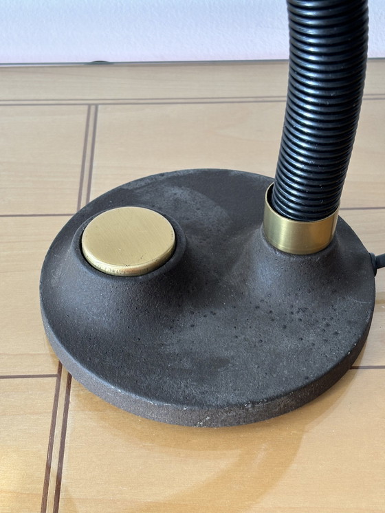 Image 1 of Vintage Table Lamp, Hillebrand, Germany, 1970S, Mid Century, Industrial Design, Bauhaus, Brass, Metal, Vintage Gooseneck Lamp