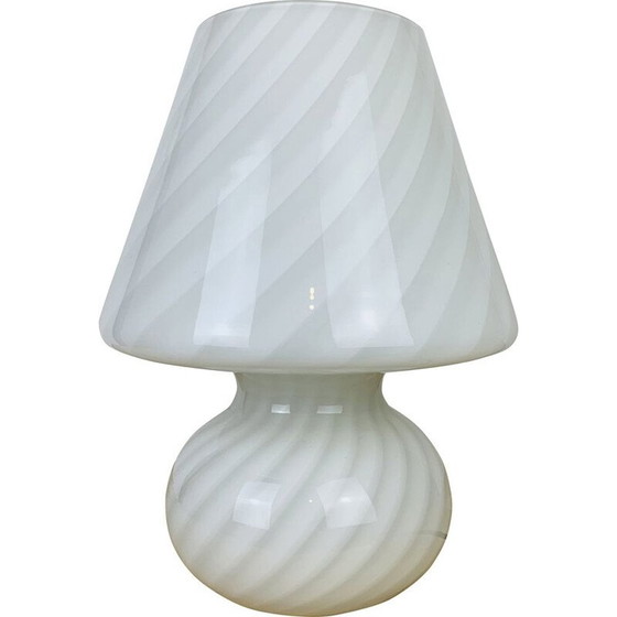 Image 1 of Lampada a fungo in vetro di Murano bianco vintage, 1970