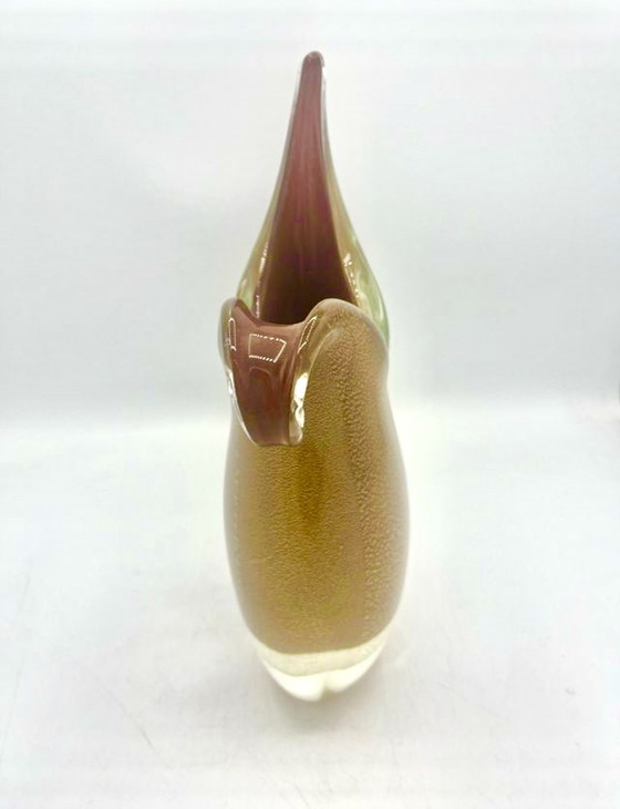 Image 1 of Flavio Poli Seguso Incrostazione dorata Vetro artistico di Murano sommerso, Italia anni '70