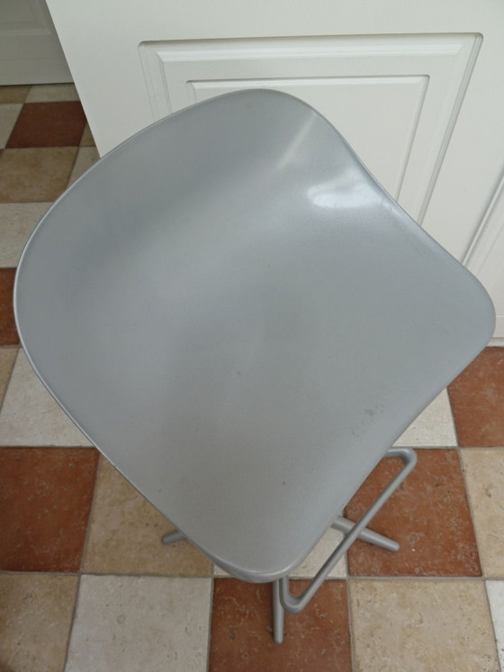 Image 1 of Kartell Spoon stool silver gray Antonio Citterio