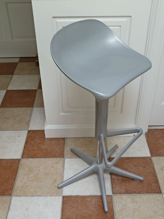 Image 1 of Kartell Spoon stool silver gray Antonio Citterio