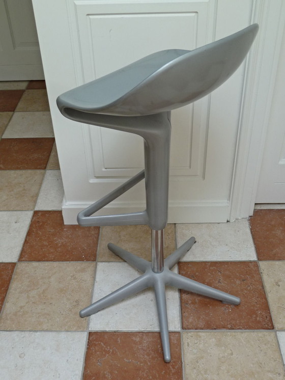 Image 1 of Kartell Spoon stool silver gray Antonio Citterio