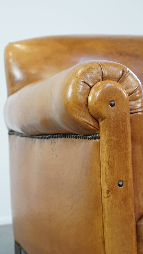 Image 1 of Art Deco Sheepskin Leather Armchair