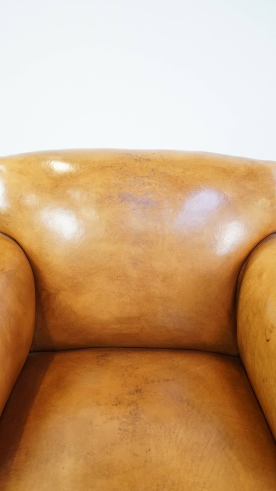 Image 1 of Art Deco Sheepskin Leather Armchair