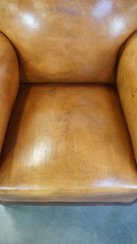 Image 1 of Art Deco Sheepskin Leather Armchair