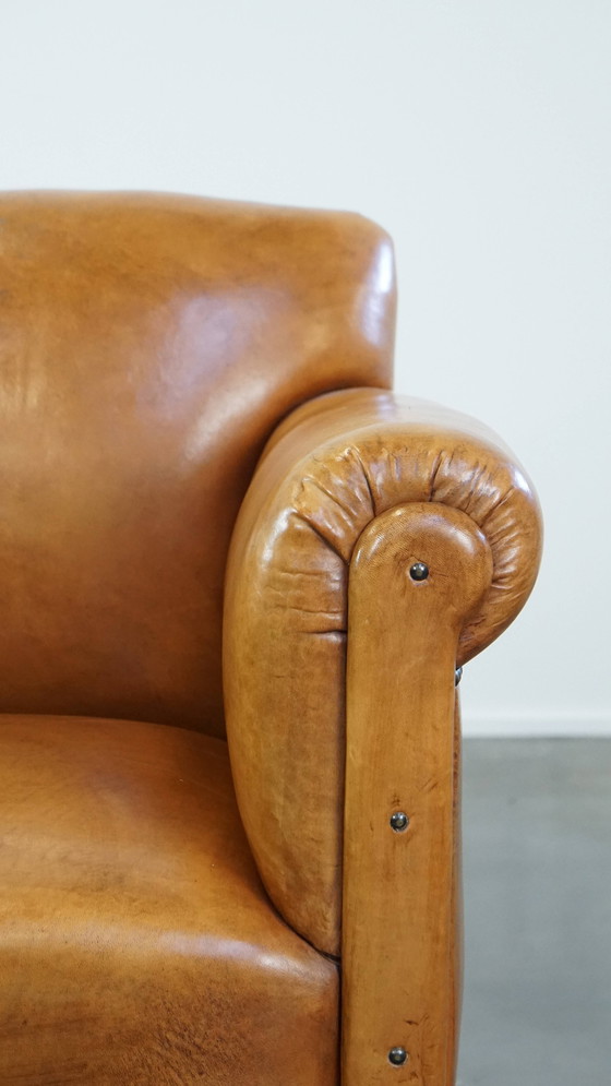 Image 1 of Art Deco Sheepskin Leather Armchair