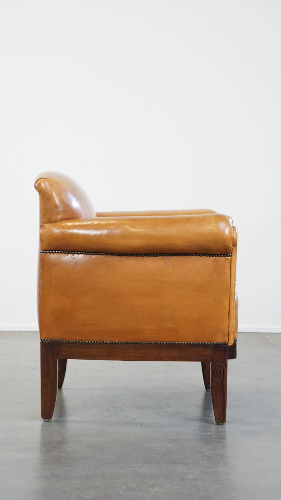 Image 1 of Art Deco Sheepskin Leather Armchair